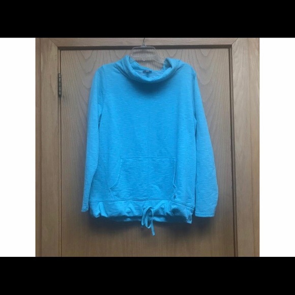 Talbots Active Cowl Neck Pullover / Color Aqua - Picture 2 of 8